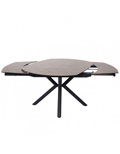 Conway rotating extendable ceramic table Rust gray - Home Beddings & Curtains la livraison gratuite