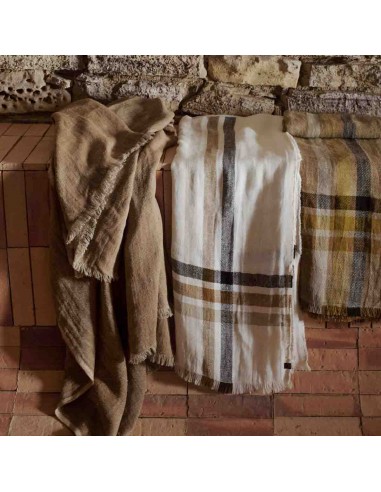 Plaid en lin lavé Paros 135x190 cm - 3 couleurs - Haomy JUSQU'A -70%! 