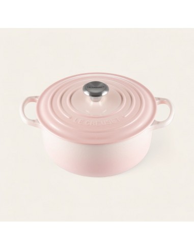 PETITE COCOTTE RONDE 20CM FONTE ÉMAILLÉE - Shell pink hantent personnes